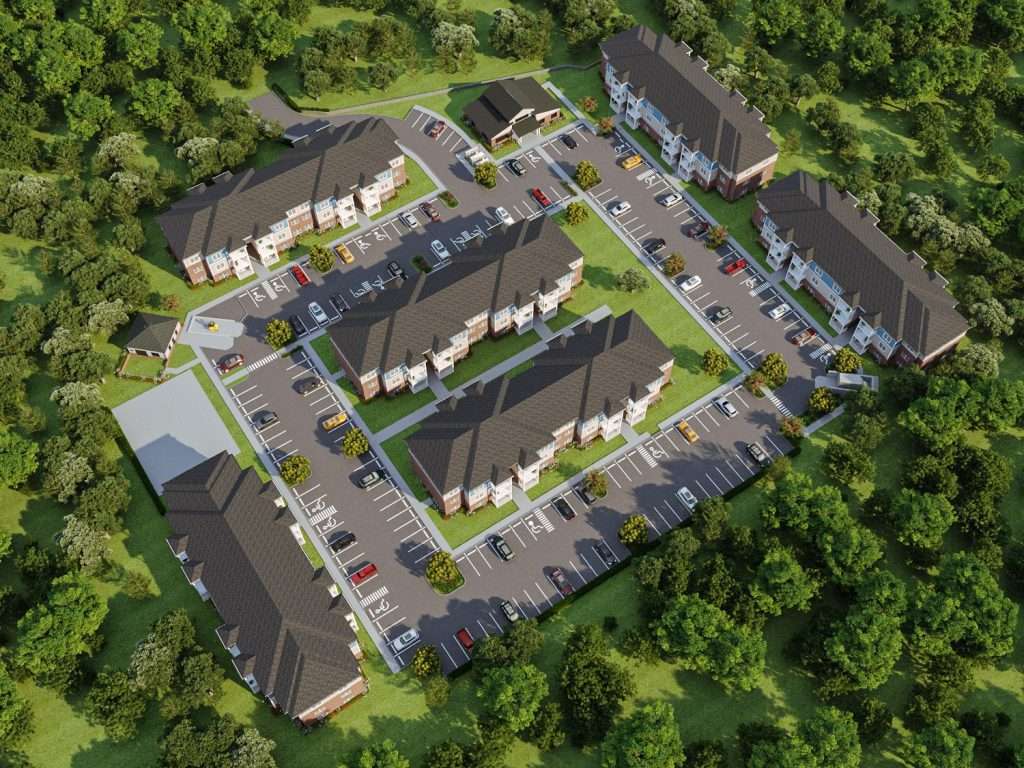 Affordable housing Richmond VA aerial rendering