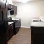 Brand-new kitchen in October Station apartment building