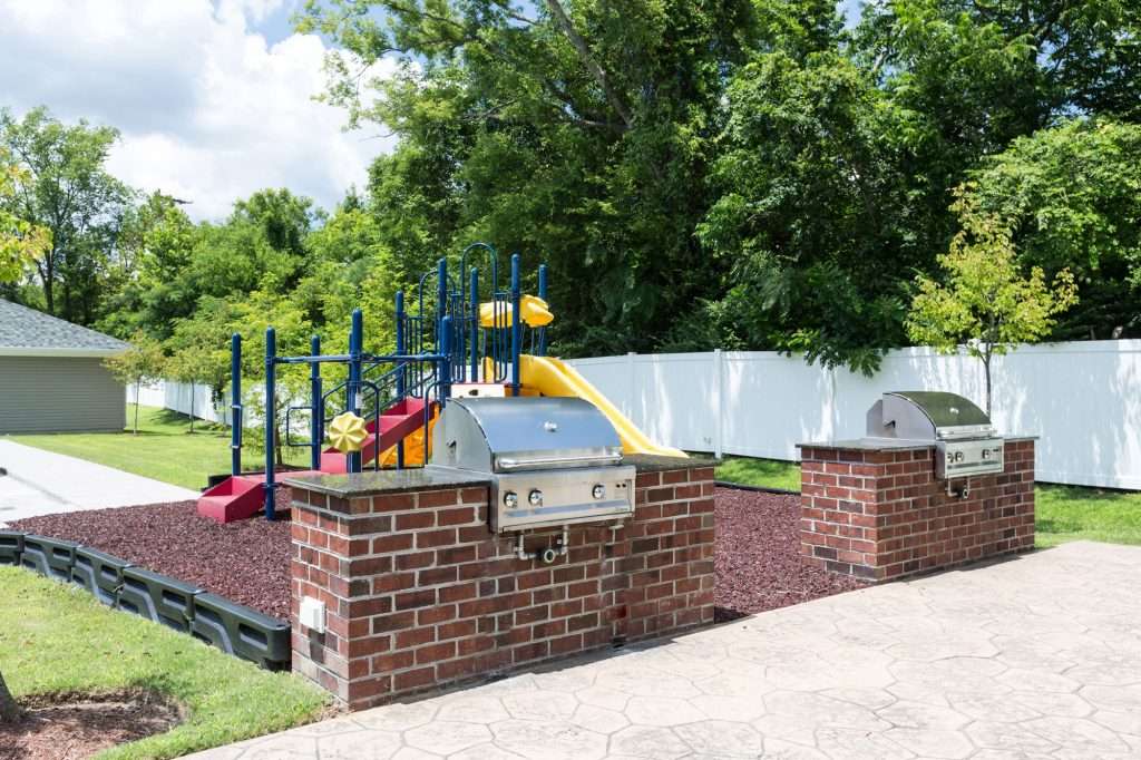 grilling and play area