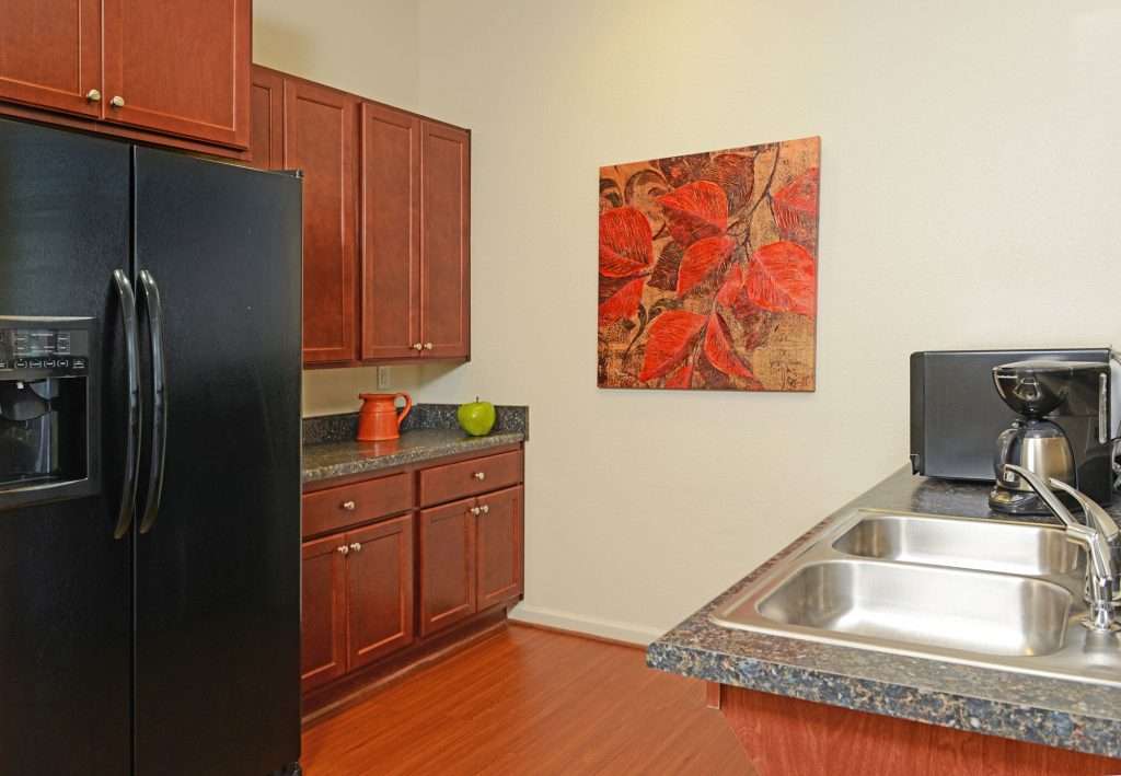 kitchen inside resident clubhouse